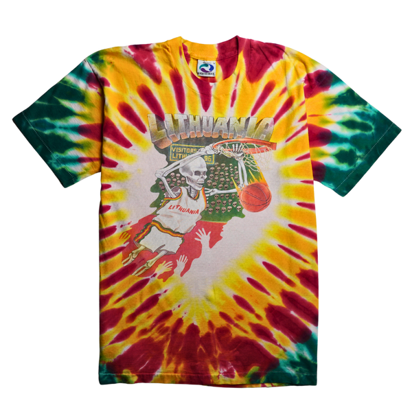 1992 Lithuania Basketball Skeleton Tee – Liquid Blue USA