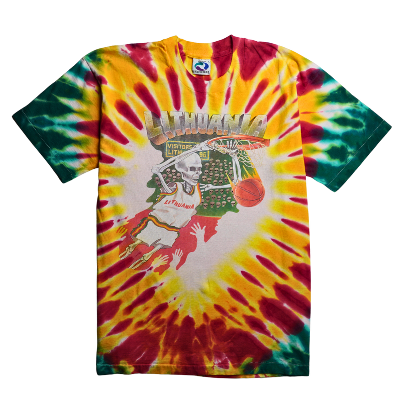 1992 Lithuania Basketball Skeleton Tee – Liquid Blue USA