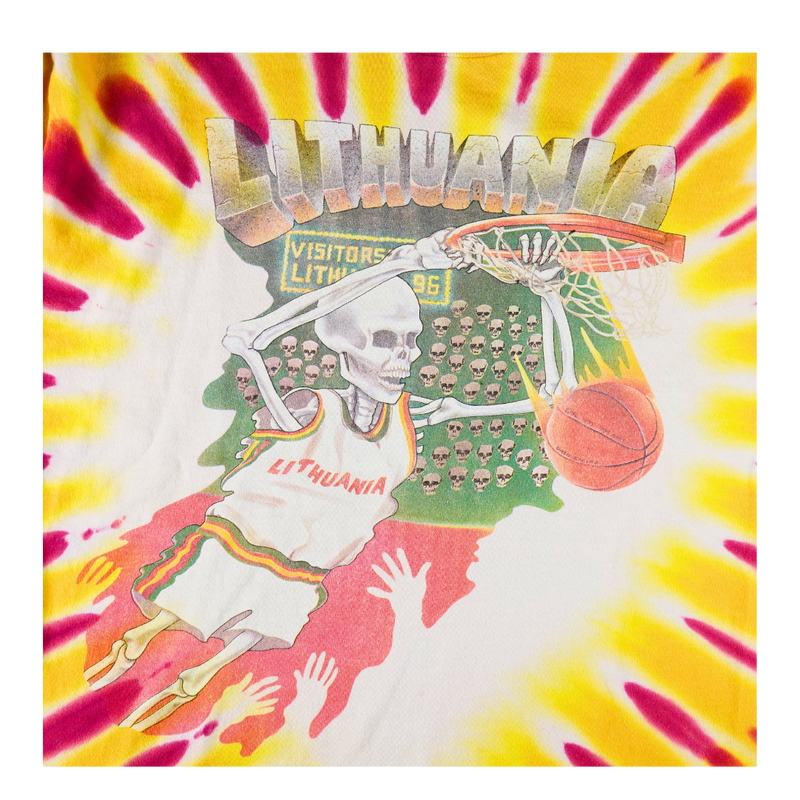 1992 Lithuania Basketball Skeleton Tee – Liquid Blue USA