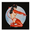 1990s Devil Pin-Up Olivia Bettie Page Style Graphic Tee