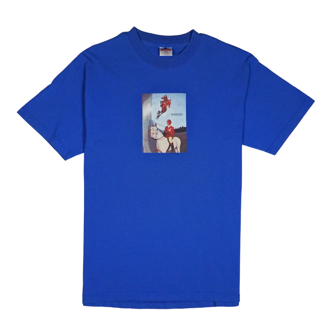 2000s Weezer Blue Horse Rider Graphic Tee