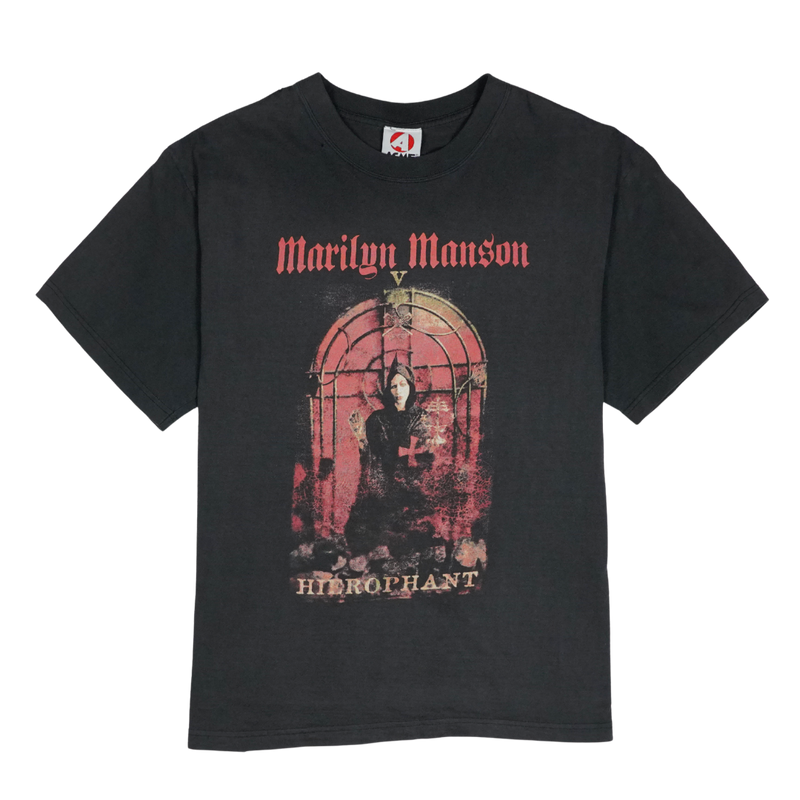 2000s Marilyn Manson Hierophant Gothic Print Tee