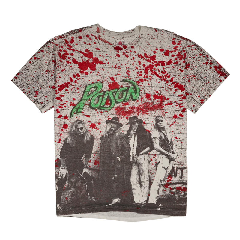 1990 Poison Flesh & Blood Tour All Over Print Tee