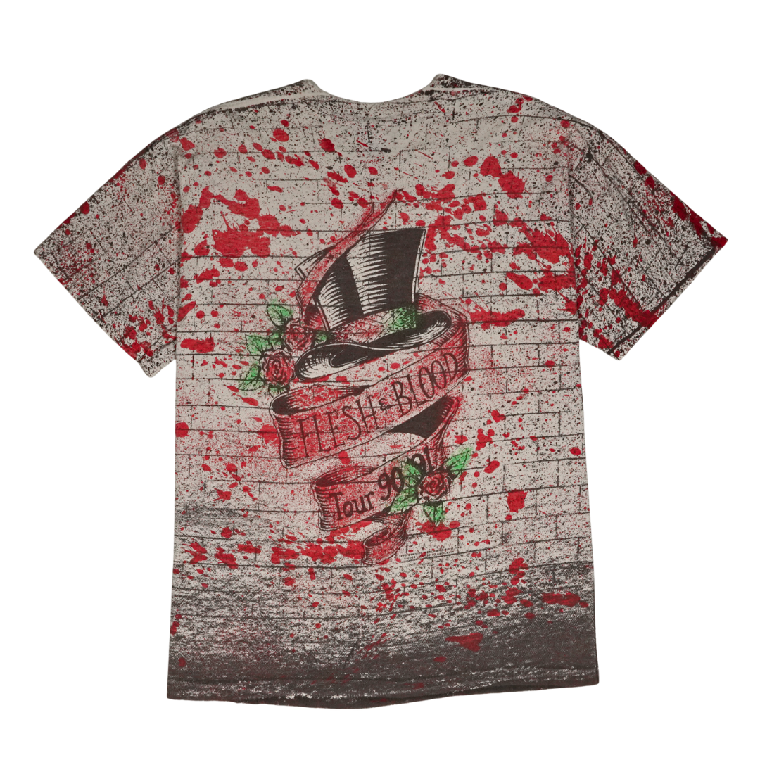 1990 Poison Flesh & Blood Tour All Over Print Tee
