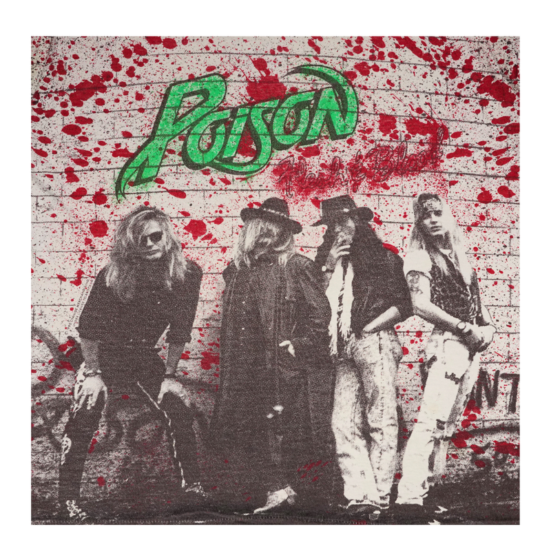 1990 Poison Flesh & Blood Tour All Over Print Tee