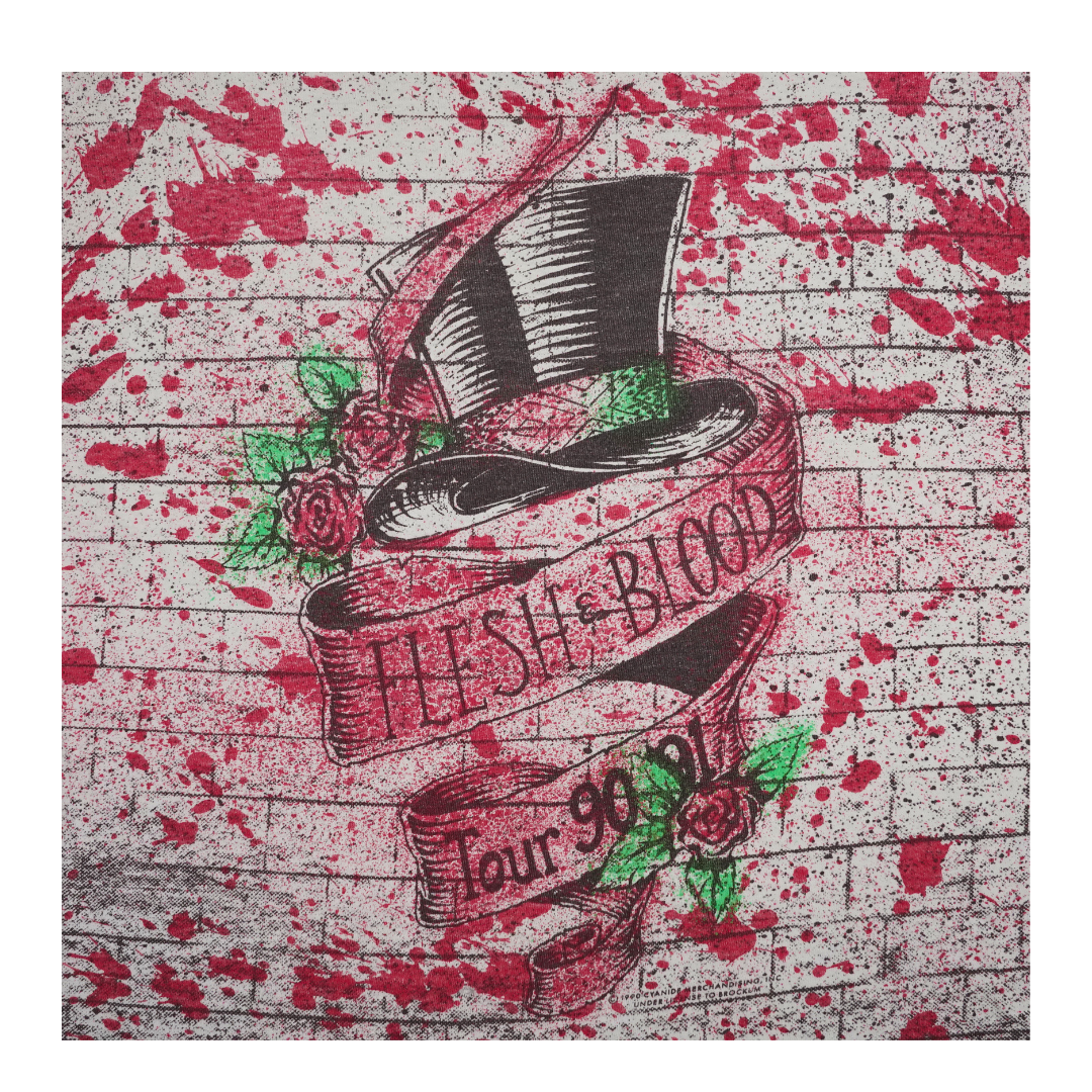 1990 Poison Flesh & Blood Tour All Over Print Tee
