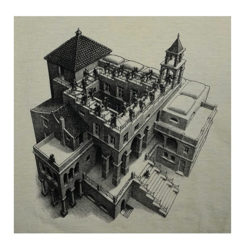 1991 Andazia M.C. Escher Graphic Art Tee