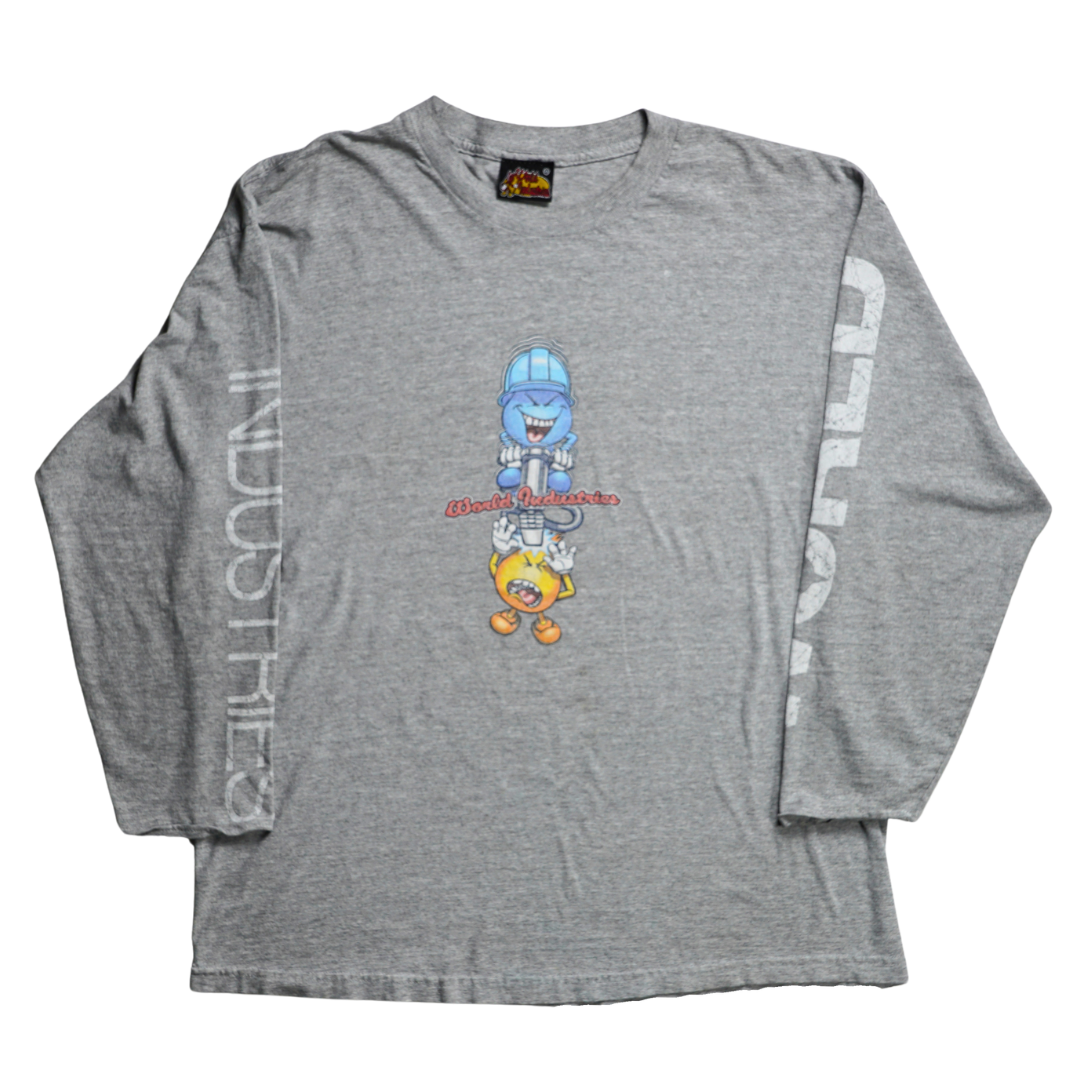 1999 World Industries Blue & Flame Long Sleeve Tee