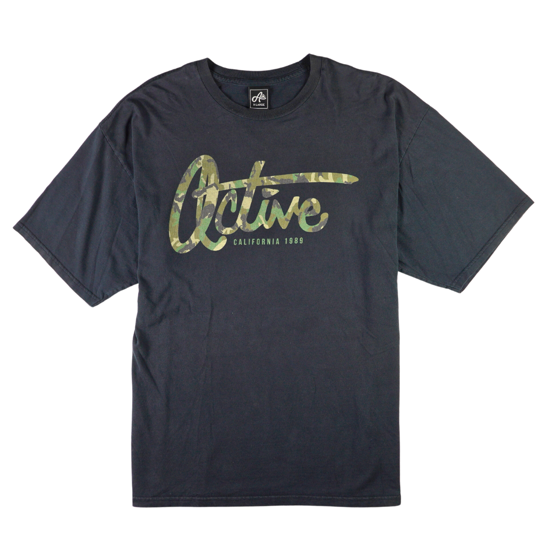 2000s Active California 1989 Camo Logo Tee