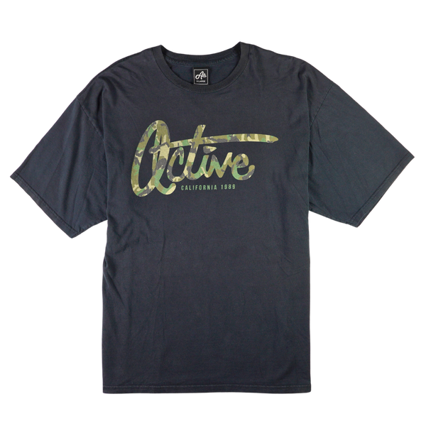 2000s Active California 1989 Camo Logo Tee