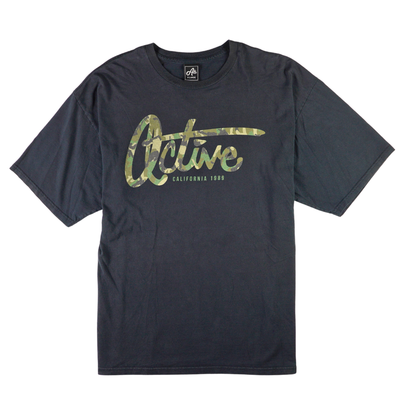 2000s Active California 1989 Camo Logo Tee