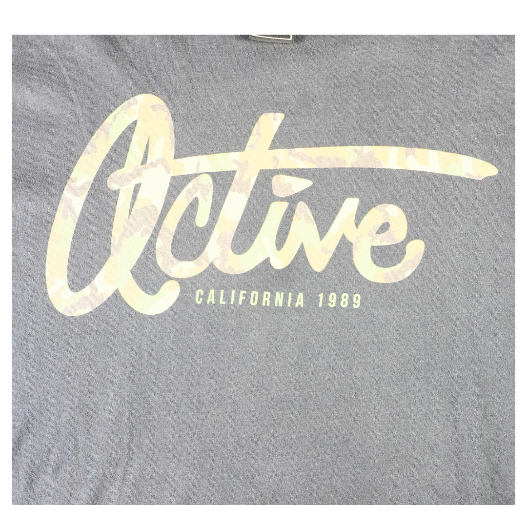 2000s Active California 1989 Camo Logo Tee