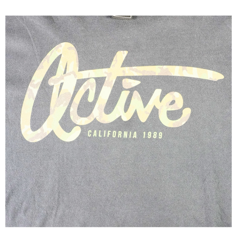 2000s Active California 1989 Camo Logo Tee