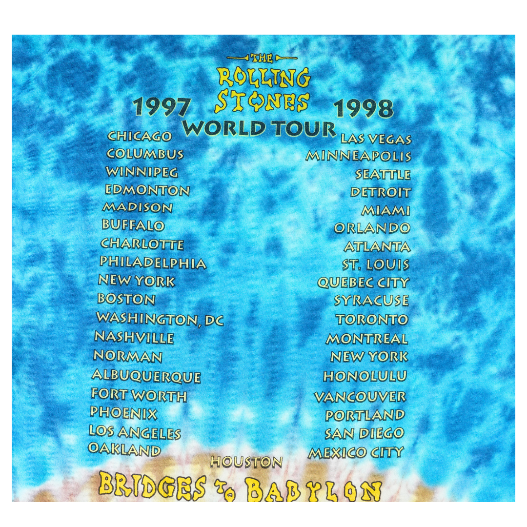 1997 Rolling Stones Bridges to Babylon Tour Tie-Dye Tee
