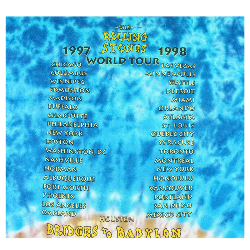 1997 Rolling Stones Bridges to Babylon Tour Tie-Dye Tee
