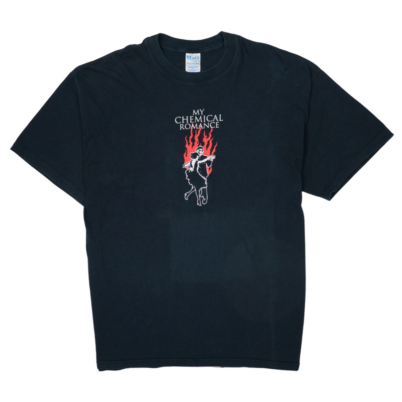 2000s My Chemical Romance Skeleton Dance Flame Tee