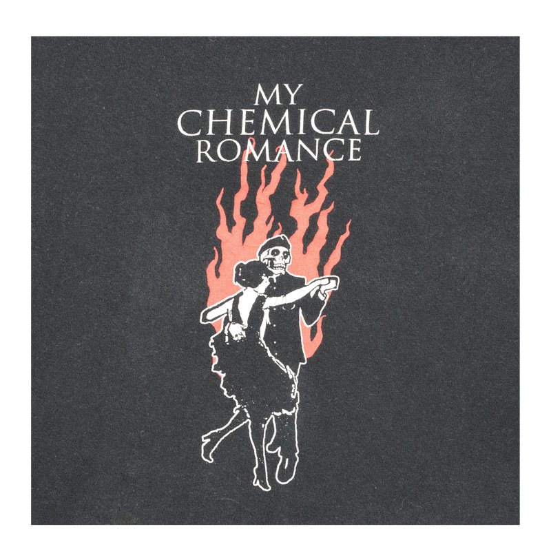 2000s My Chemical Romance Skeleton Dance Flame Tee