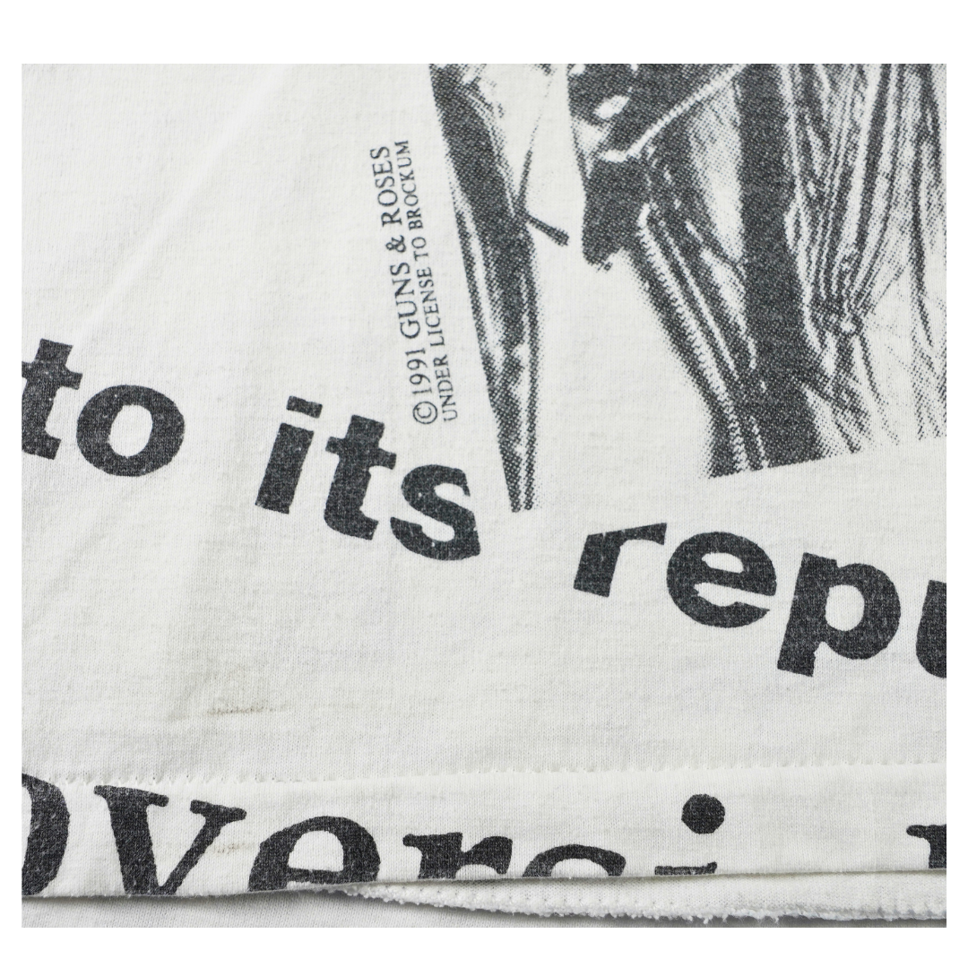 1991 Guns N’ Roses Vintage All-Over Print Newspaper Tee