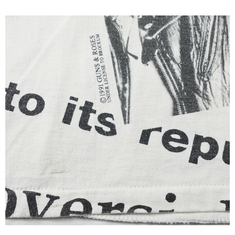 1991 Guns N’ Roses Vintage All-Over Print Newspaper Tee