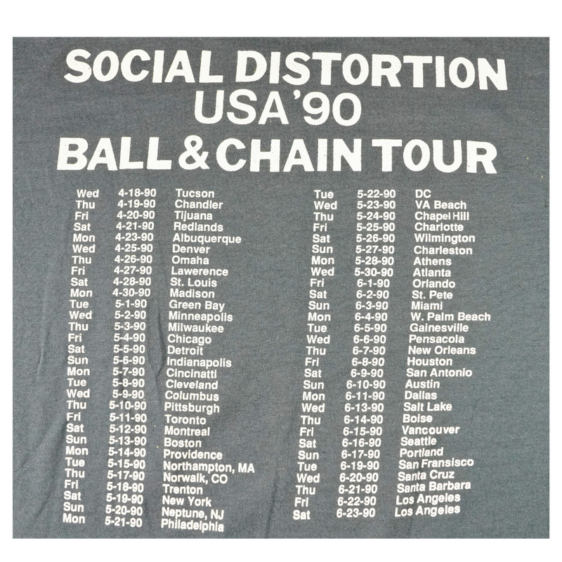 1990 Social Distortion Ball & Chain Tour Tee