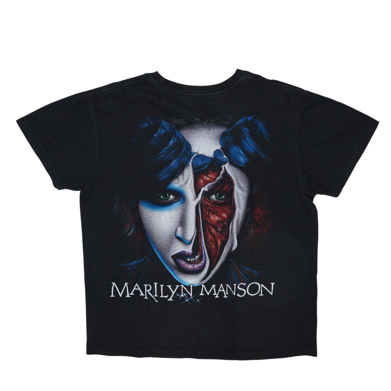 2003 Marilyn Manson Ripped Face Double Sided Tee