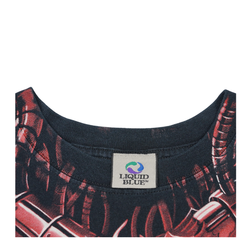 1998 Liquid Blue Cyber Skull Anatomy All Over Print Tee