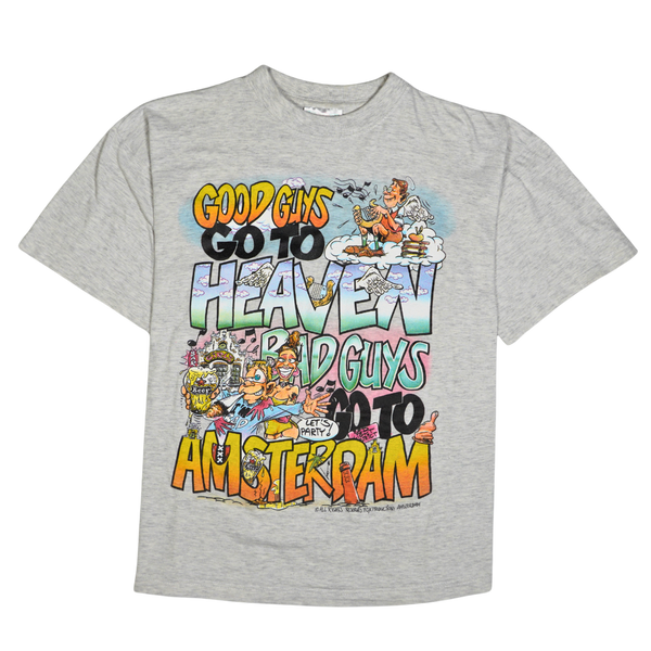 1990s Amsterdam Good Guys Bad Guys Cartoon Tee