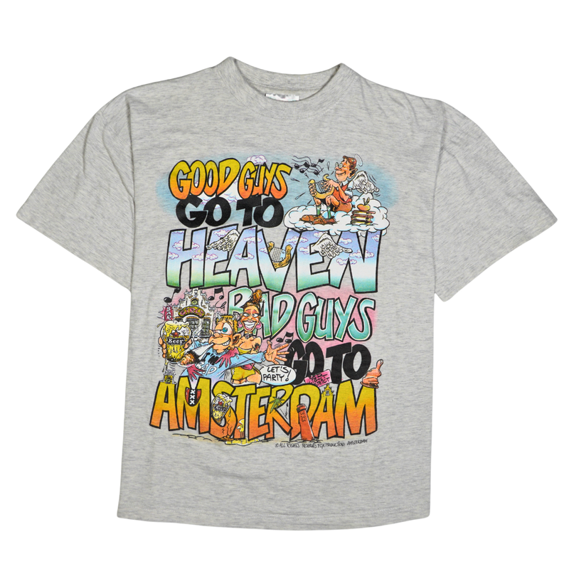 1990s Amsterdam Good Guys Bad Guys Cartoon Tee