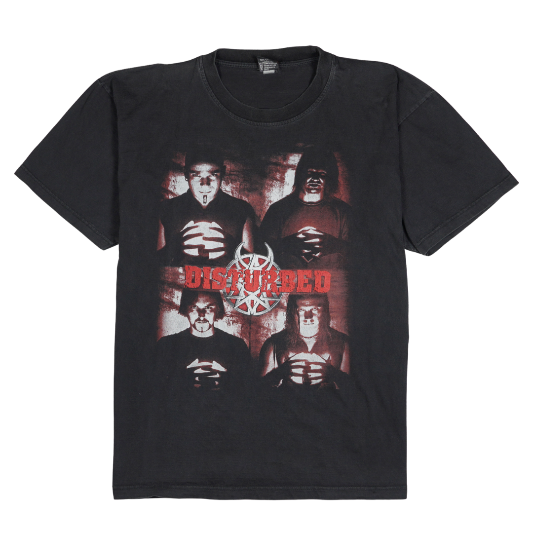 2000s Disturbed Red Face Logo Band Tee