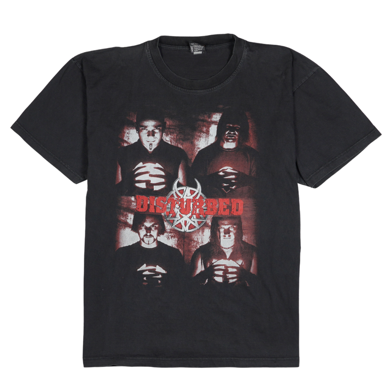 2000s Disturbed Red Face Logo Band Tee
