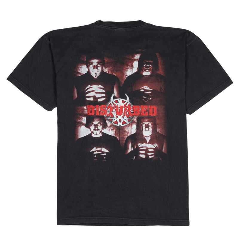 2000s Disturbed Red Face Logo Band Tee